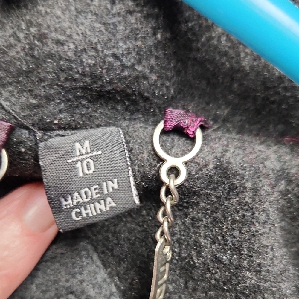 Girl's  Gray Double-Breasted Coat - Picture 4 of 6
